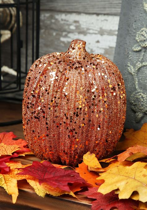 6in Orange Glitter Pumpkin