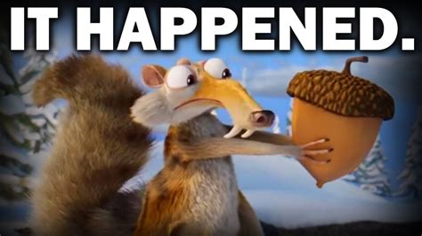 Scrat FINALLY Gets the Acorn in Ice Age - YouTube