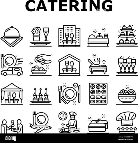 Catering Food Service Collection Icons Set Vector Stock Vector Image & Art - Alamy