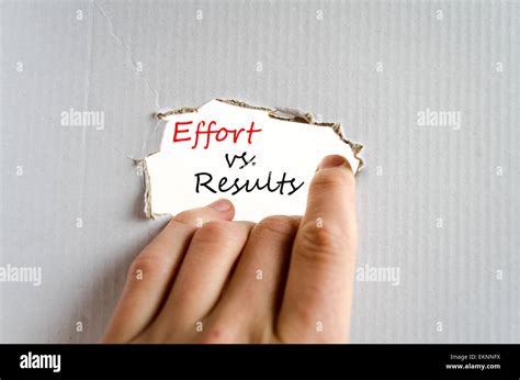 Effort vs. Results Concept Isolated Over White Background Stock Photo ...