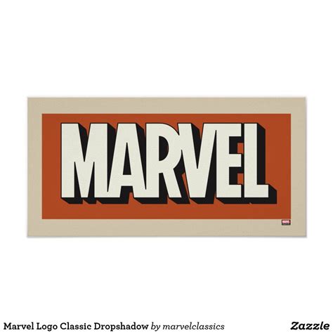 Marvel Logo Classic Dropshadow Poster | Zazzle | Marvel logo, Retro ...