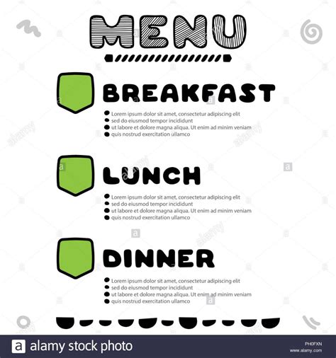 Breakfast Lunch Dinner Menu Template | Weekly meal planner template ...