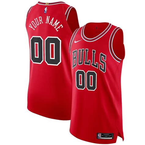 Men's Nike Red Chicago Bulls Authentic Custom Jersey - Icon Edition