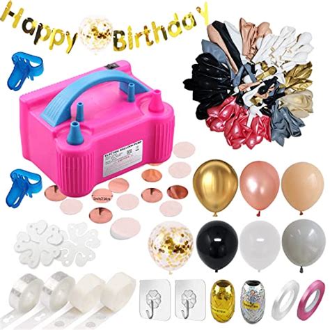 200 Pcs Balloon Pump Kit- Electric Balloon Inflator Blower Air Pump, 110V 600W Portable Dual ...