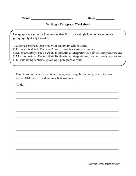 Writing Worksheets | Paragraph Writing Worksheets