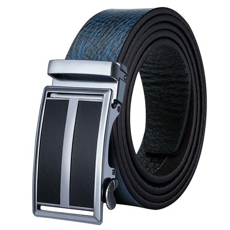 Hi Tie Cowhide Real Leather Fashion Belt for Men Blue Luxury Soft Leather Mens Belts Gift Male ...