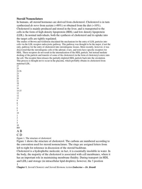 Steroid Nomenclature | PDF | Cholesterol | High Density Lipoprotein