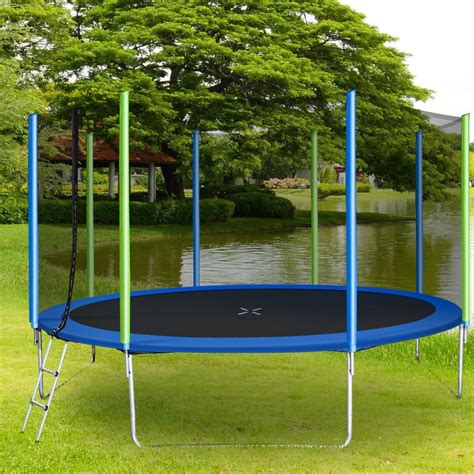 12FT Trampoline for Adults/Kids, Outdoor Trampoline with Enclosure ...