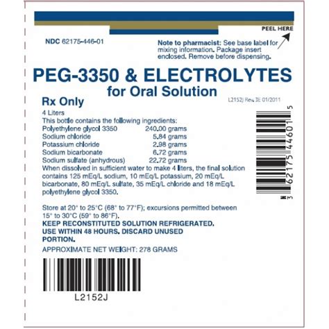 PEG 3350 W/ ELECTROLYTES 60 - RX Products