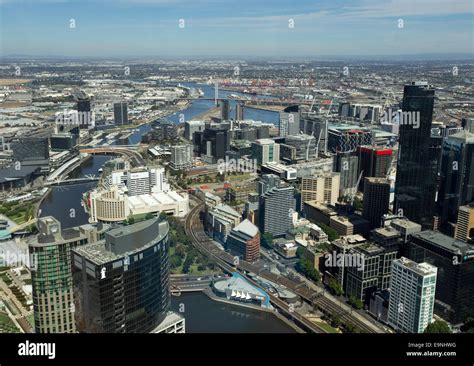 Aerial view of Melbourne city Australia Stock Photo - Alamy