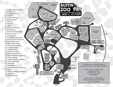 Austin zoo map - Map of Austin zoo (Texas - USA)