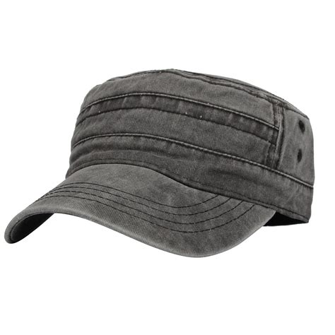 WITHMOONS Cadet Caps Vintage Washed Cotton Army Hat For Unisex KZ40037 (Grey) - Walmart.com