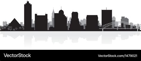 Memphis usa city skyline silhouette Royalty Free Vector