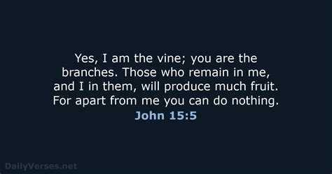 John 15:5 - Bible verse (NLT) - DailyVerses.net