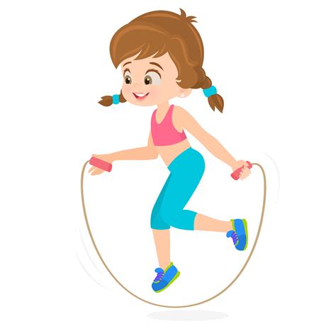 Girl doing exercises with jumping rope 1966693 Vector Art at Vecteezy