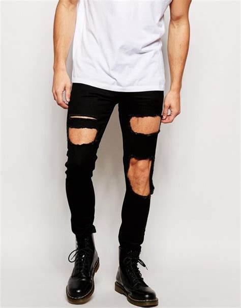 Ripped Skinny Jeans For Men | Ripped jeans men, Mens destroyed jeans, Mens pants fashion