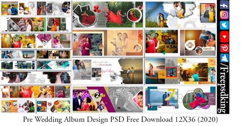 Pre Wedding Album Design PSD Free Download 12X36 (2020)