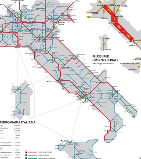 Trenitalia Mappa Linee Ferroviarie 526 in 2024 | Train map, Italy train, Eurail map