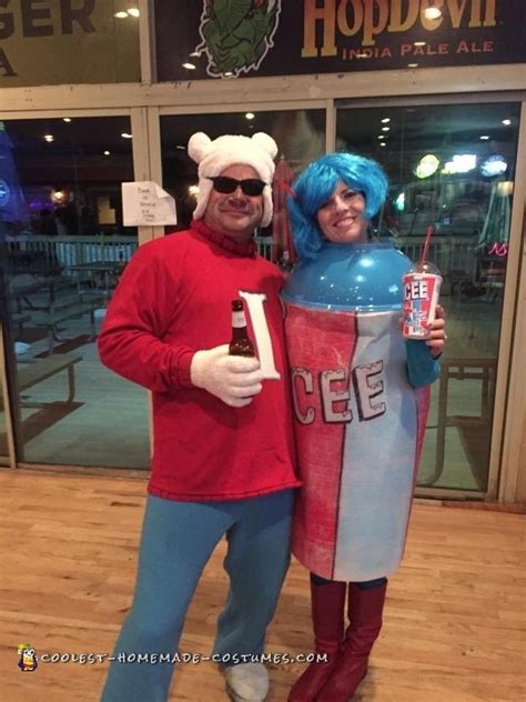 The Coolest ICEE and Polar Bear Couple Costume | Couples costumes, Cool ...