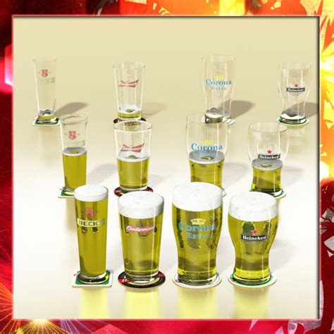 Beer Glass Collection 3D Model - FlatPyramid