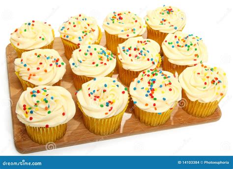 Tray Of Cupcakes In Kitchen Stock Images - Image: 14103384