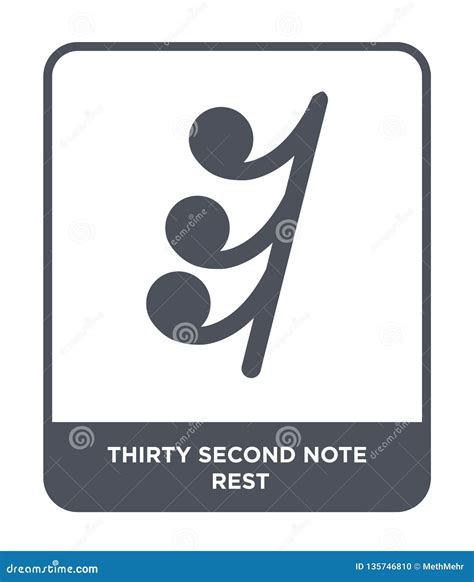 Thirty Second Note Rest Icon in Trendy Design Style. Thirty Second Note Rest Icon Isolated on ...