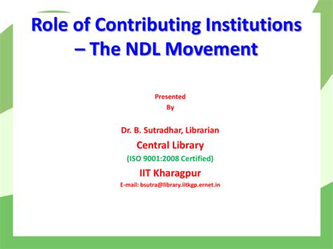 NDL-Workshp-BS - Central Library, IIT Kharagpur