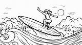 Summer Surfer Coloring Page For Kids Beach Theme Activity Sheet  sketch template