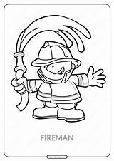 Free Printable Fireman Pdf Coloring Page sketch template