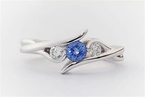 Diamond and Ceylon sapphire engagement ring - EverettBrookes Jewellers