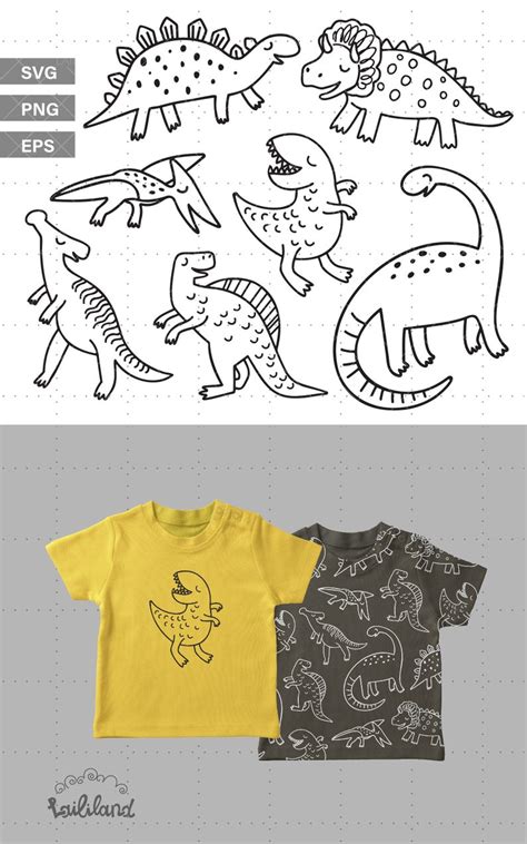 Dinosaur outline svg cute dinosaur svg dinosaur clipart | Etsy Dinosaur ...