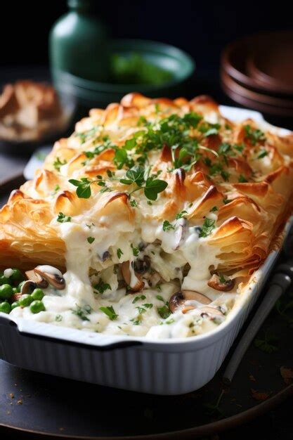 Premium AI Image | chicken and mushroom pie