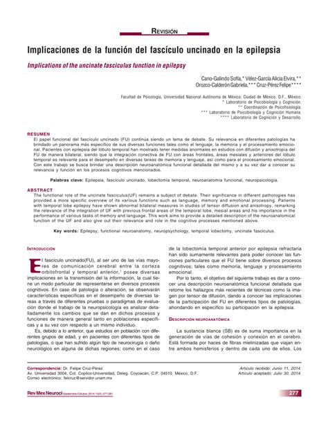 (PDF) Implications of the uncinate fasciculus function in epilepsy