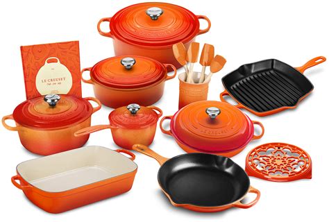 Buy Le Creuset 20 Piece Signature Cast Iron Cookware Set (Flame) Online ...