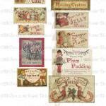 Christmas Treats Vintage Labels Download - Digital High Resolution 300 Dpi - Aged Color on Luulla