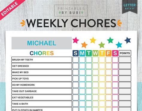 Printable kids chore chart #parenting #kids #responsible | Printable chore chart, Kids chore ...