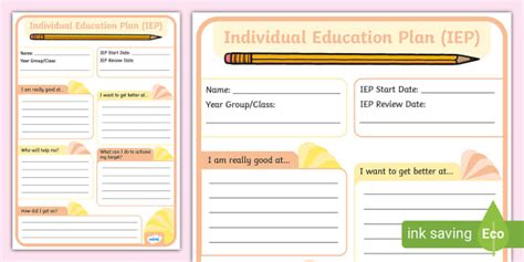 Editable Individual Education Plan (IEP) - Twinkl - KS1