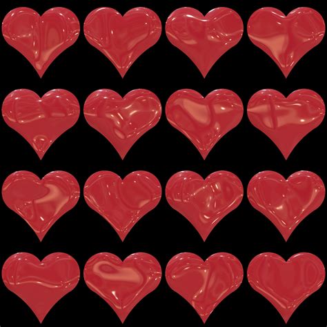 Red Reflective Hearts Free Stock Photo - Public Domain Pictures