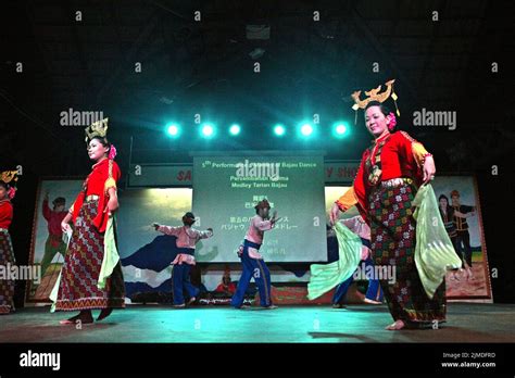 Bajau dance performance at Kampung Nelayan, a seafood restaurant in Kota Kinabalu, Malaysia ...