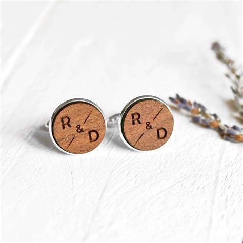 Custom Cufflinks Personalized Cufflinks Engraved Wooden - Etsy