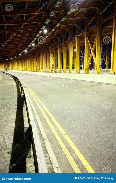 Highway tunnel at night stock image. Image of headlights - 17471351