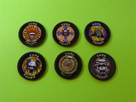 Pogs Slammers * Misc Skulls * 6 Metal Pure Poison Slammers * Unused * Lot 17 | eBay