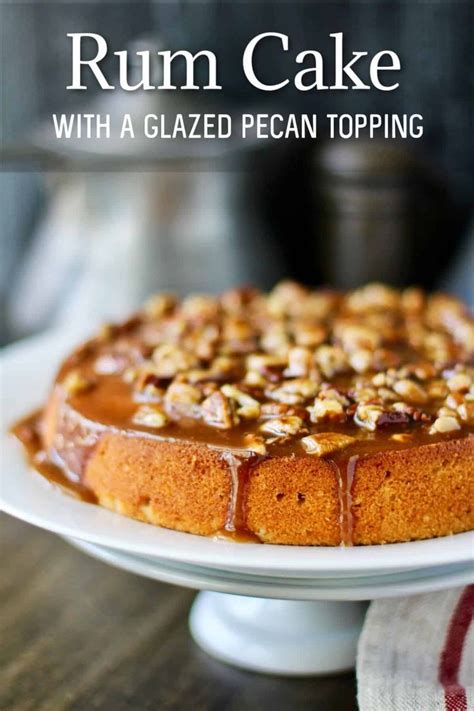 Rum Cake with Glazed Pecan Topping | Recipe | Rum cake, Heavenly dessert recipe, Baking