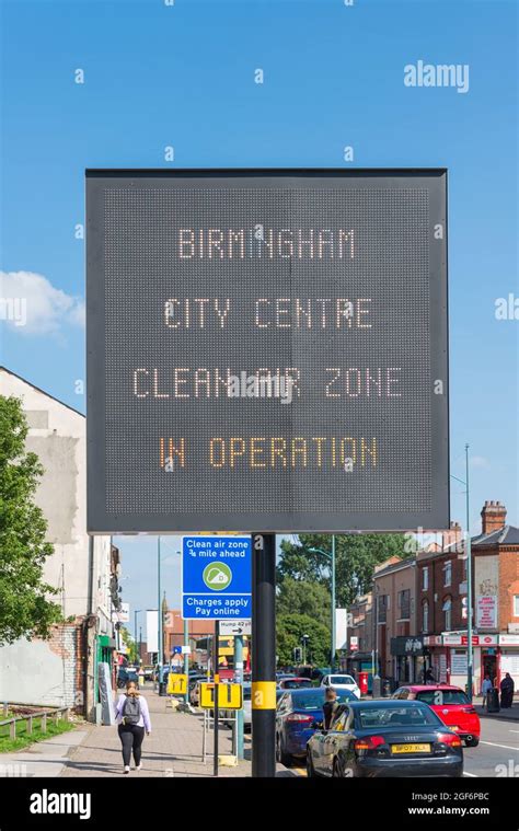 Signs warning about Birmingham Clean Air Zone charges Stock Photo - Alamy