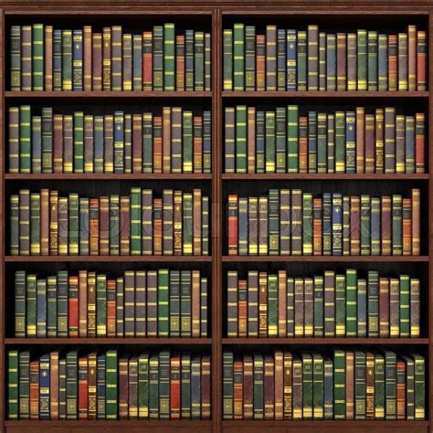 Bookshelf full of books background. Old ... | Stock image | Colourbox