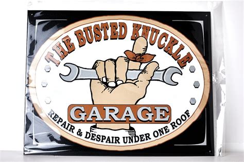 Busted Knuckle Garage Tin Sign – Gateway Classic Collectibles