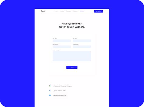 Contact Us form by Oluwatoyosi Adeyemi on Dribbble