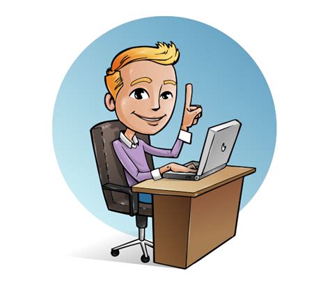 Vector Character with Laptop