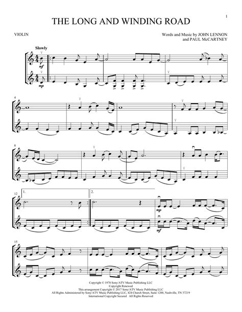 The Beatles "The Long And Winding Road" Sheet Music Notes | Download ...