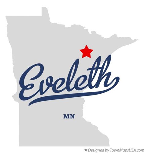 Map of Eveleth, MN, Minnesota